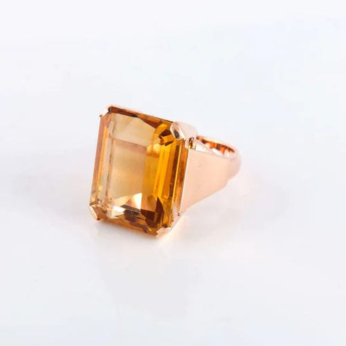 Bague Bague Cocktail Citrine rectangle 58 Facettes