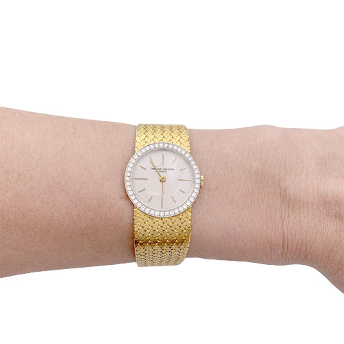 Montre Montre Vacheron Constantin vintage, or jaune, or blanc et diamants. 58 Facettes 32653