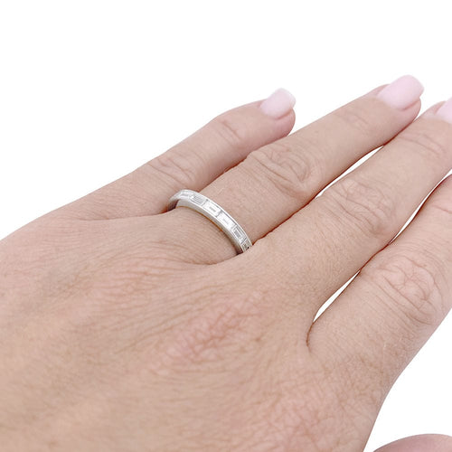 Bague 50.5 Alliance platine et diamants. 58 Facettes 33379