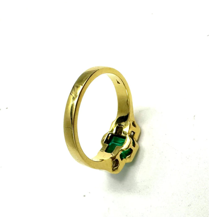 Bague 55 Fashionist Emerald and diamonds ring 58 Facettes
