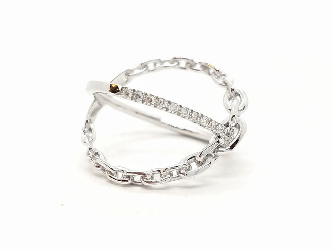 Bague 53 Bague Or blanc Diamant 58 Facettes 578806RV