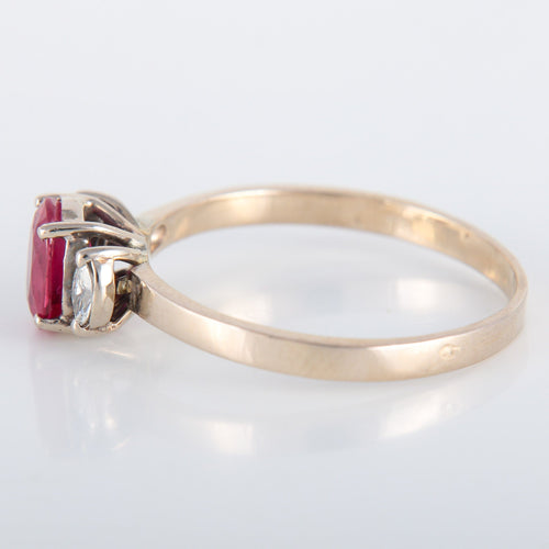 Bague 57 Bague Rubis épaulé 58 Facettes 8397