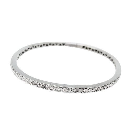 Bracelet Bracelet en or blanc entièrement serti de diamants. 58 Facettes 31043