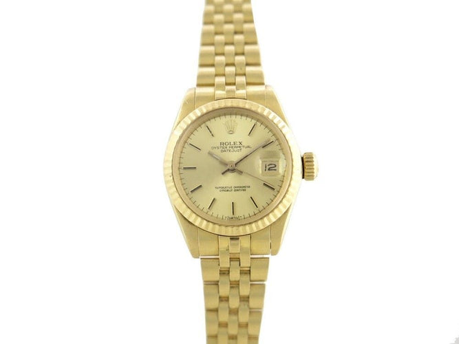 Montre vintage montre ROLEX 6917 lady datejust 26 mm or 18k automatique 58 Facettes 229728