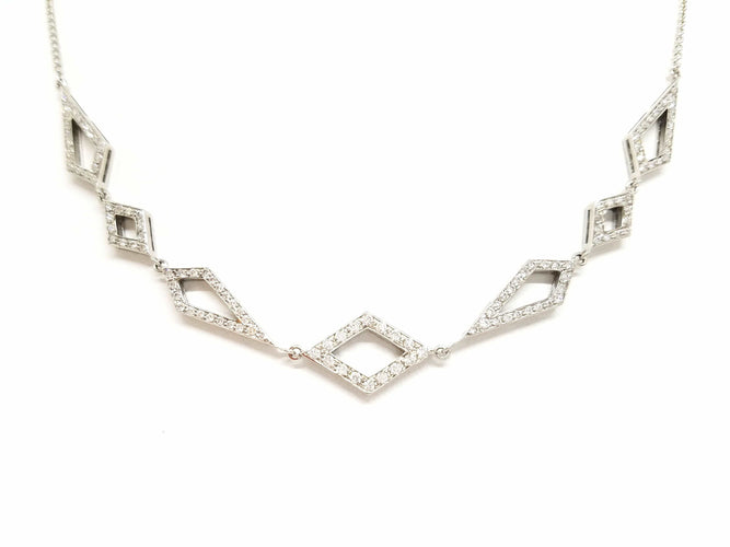 Collier Collier Or blanc Diamant 58 Facettes 578815RV