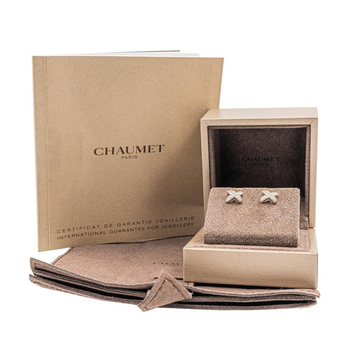 Boucles d'oreilles Chaumet Boucles d'oreilles Puces Liens Or blanc Diamant 58 Facettes 2432075CN