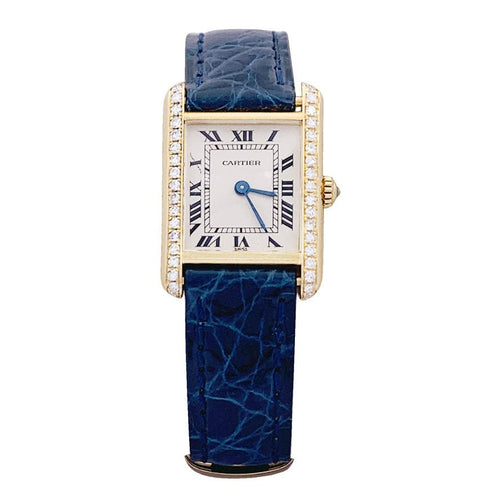 Montre Montre Cartier, "Tank Louis Cartier", or jaune et diamants. 58 Facettes 33338