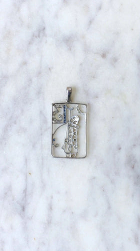 Pendentif Breloque Pierrot Art Déco saphirs et diamants 58 Facettes