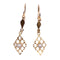 Boucles d'oreilles Dormeuses motif losange, perle 58 Facettes