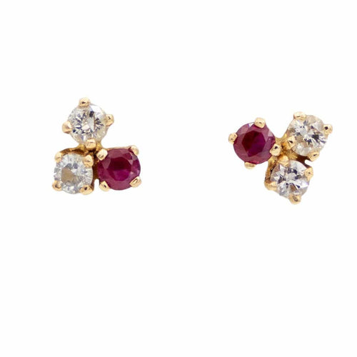 Boucles d'oreilles Boucles d'oreilles Puces Or jaune Diamant 58 Facettes 1969316CN
