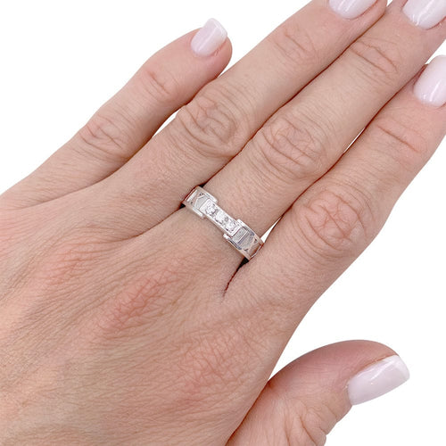 Bague 56 Bague Tiffany & Co., "Atlas", or blanc, diamants. 58 Facettes 32339