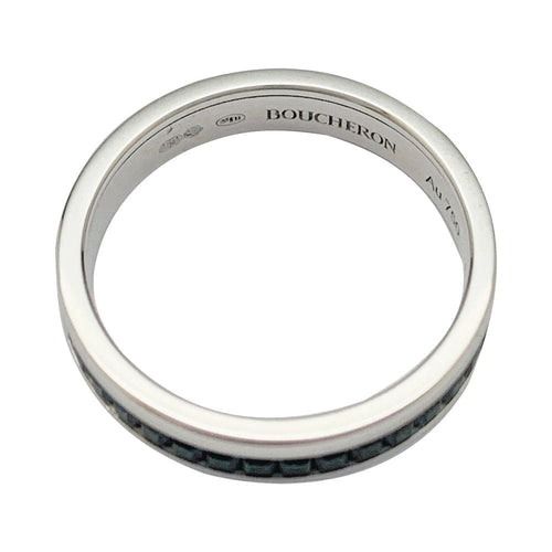 Bague 53 Alliance Boucheron,"Quatre Black Edition", or blanc, PVD noir. 58 Facettes 31918