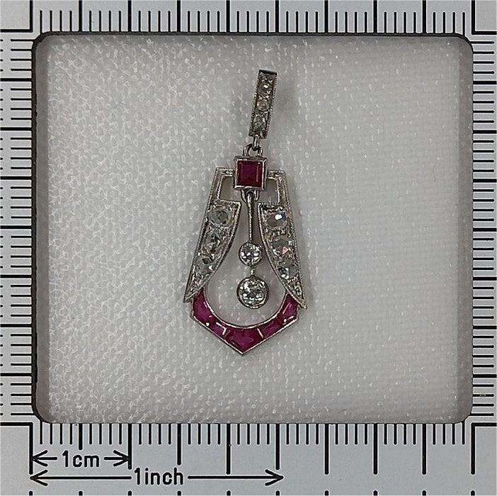 Pendentif Pendentif Art Déco diamant et rubis 58 Facettes 22119-0281