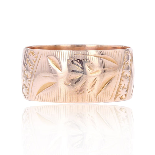 Bague 57 Anneau or rose ciselé 58 Facettes 18-375