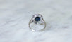 Bague 55 Bague pompadour Art Déco Or blanc Platine Saphir Diamants 58 Facettes