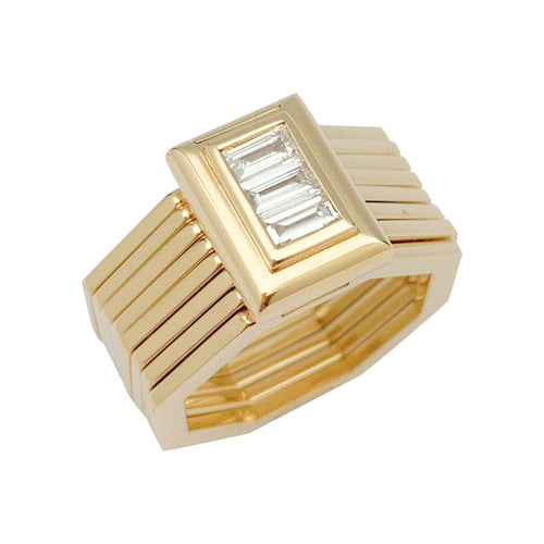 Bague 52 Poiray, "Bague Bracelet", or jaune, diamant. 58 Facettes 31417
