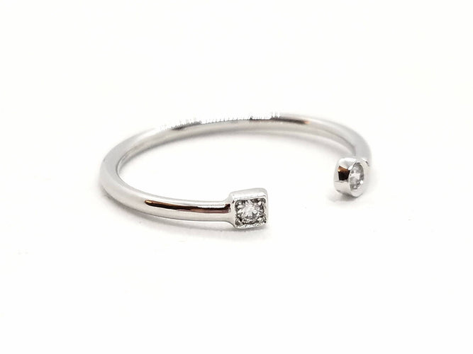 Bague 54 Bague Toi et Moi Or blanc Diamant 58 Facettes 579284RV