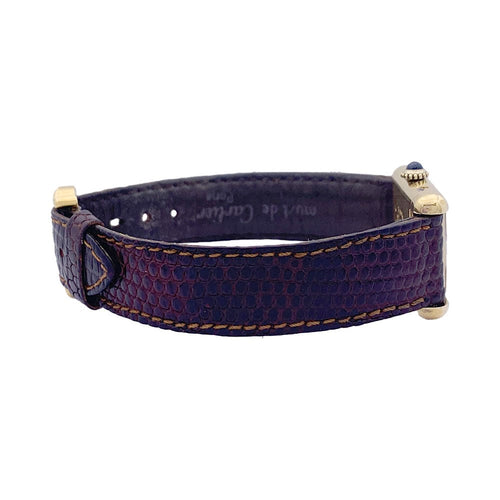 Montre Montre Cartier "Tank Must" argent plaqué or, cadran laqué rouge. 58 Facettes 33540