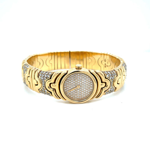 Montre BULGARI - Montre manchette en or et diamants Bulgari Parentesi 58 Facettes