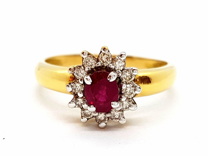 Bague 56 Bague Or jaune Rubis 58 Facettes 06332CD