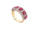 Bague 56 bague en or jaune 18k t56 pavage de 42 diamants 0.63ct & 5 rubis 2.5ct 58 Facettes 251212