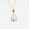 Collier Collier diamant rubis morganite sur or jaune 58 Facettes 21-723