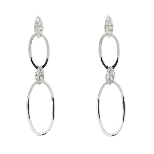 Boucles d'oreilles Boucles d'oreilles pendantes 2 ovales 58 Facettes 29414