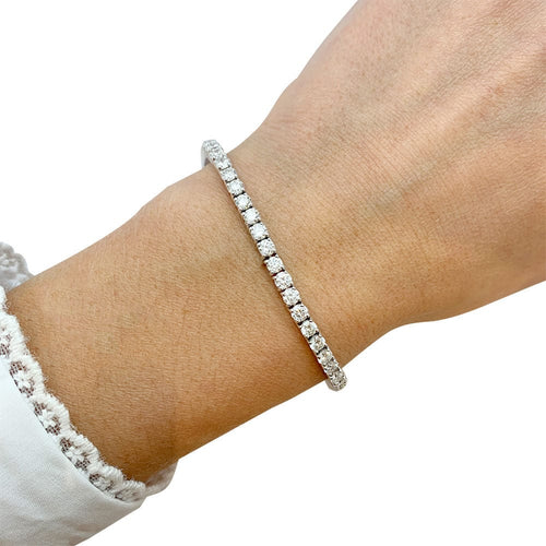 Bracelet Ligne tennis or blanc diamants. 58 Facettes 31289