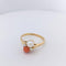 Bague 54 Toi et Moi en or jaune diamants Perle Corail 58 Facettes 25163