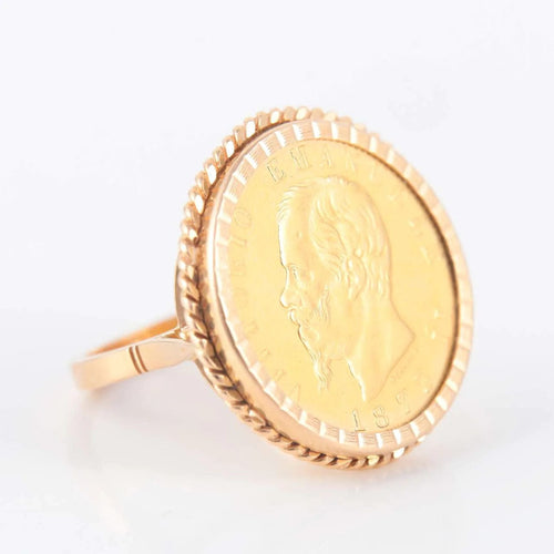 Bague Bague Porte-pièce 20 Lires 58 Facettes 0