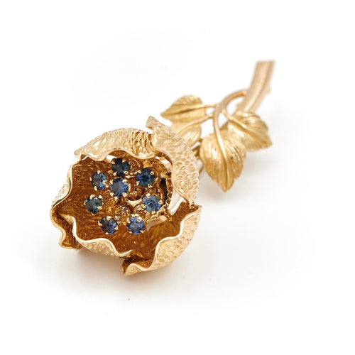 Broche Broche Fleur Or jaune Saphir 58 Facettes 1828314CN