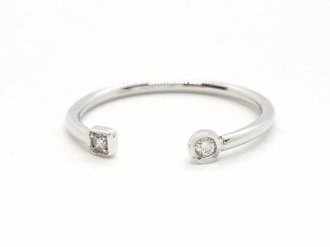 Bague 54 Bague Toi et Moi Or blanc Diamant 58 Facettes 579284RV