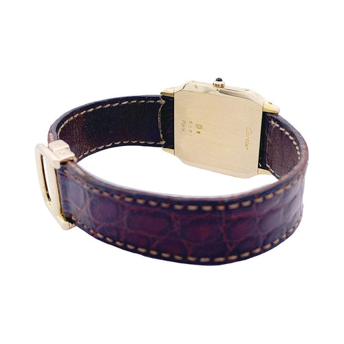 Montre Montre Cartier ,"Santos Dumont", or jaune, cuir. 58 Facettes 33205