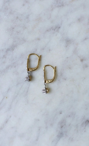 Boucles d'oreilles Dormeuses diamants pendantes 58 Facettes