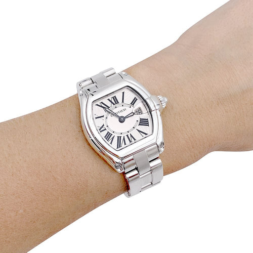 Montre Montre Cartier, "Roadster", acier sur acier. 58 Facettes 33239