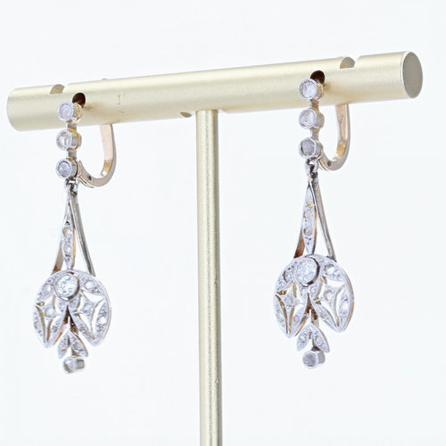 Boucles d'oreilles Boucles d'oreilles anciennes diamants Belle époque 58 Facettes 22-254