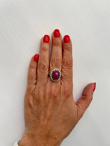 Bague 56 Bague cocktail Diamant Rubis 58 Facettes