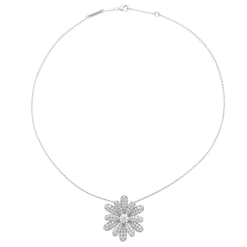 Pendentif Pendentif Poiray "Flower" en or blanc et diamants. 58 Facettes 31065