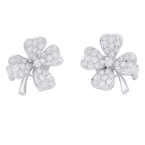 Boucles d'oreilles Boucles d'oreilles Fred, "Trèfles", or blanc, diamants. 58 Facettes 32623