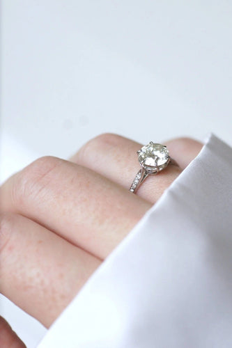 Bague Solitaire Belle Epoque diamant 1.70 Ct 58 Facettes