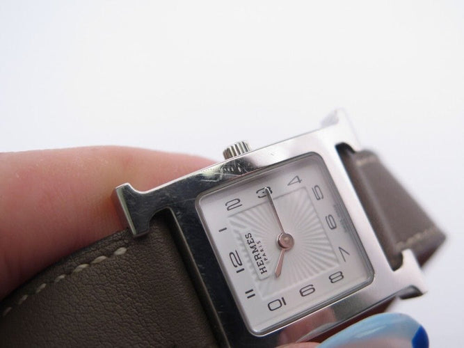 Montre montre HERMES heure h mm double hh1.210 30 mm tour quartz acier 58 Facettes 252960