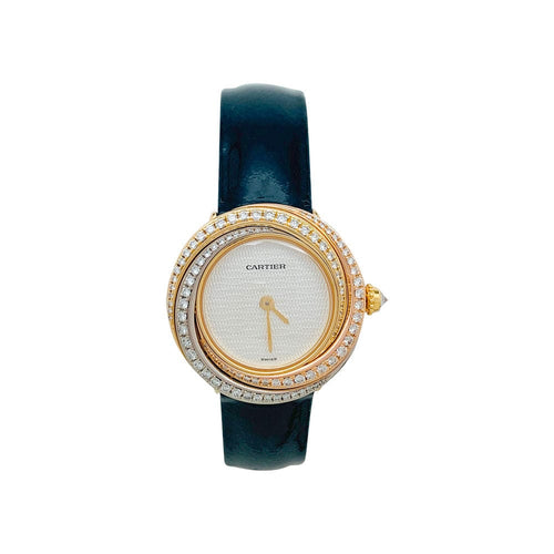 Montre Montre Cartier "Trinity", 3 ors, diamants, cuir. 58 Facettes 31238