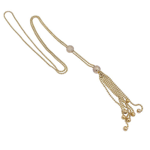Collier Collier cravate Cartier,"Draperie de Décolleté", or jaune, diamants. 58 Facettes 32590