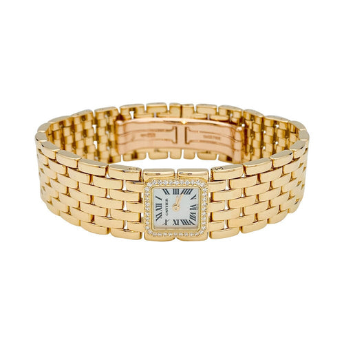 Montre Montre Cartier "Panthère Ruban" en or jaune et diamants. 58 Facettes 31662