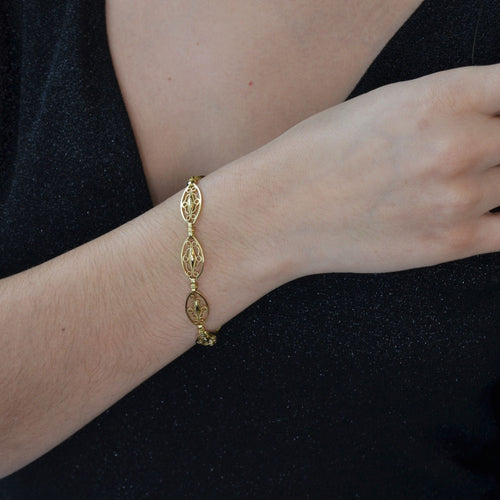 Bracelet Bracelet en or jaune à maillons filigranés 58 Facettes 21-784