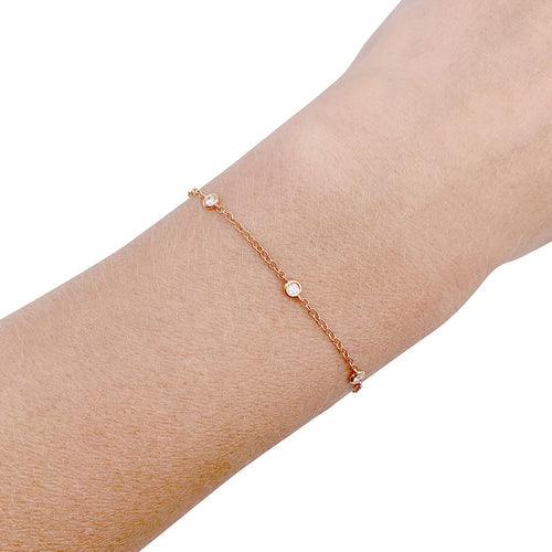 Bracelet Bracelet gouttière or rose et diamants. 58 Facettes 32308