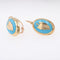 Boucles d'oreilles Dormeuses anciennes émaillées bleu turquoise 58 Facettes 22-398
