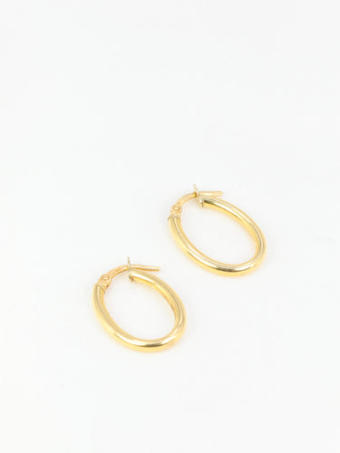 Boucles d'oreilles Créoles vintage ovales en Or jaune 58 Facettes 746
