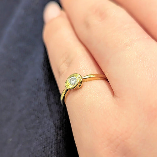 Bague Solitaire en or jaune et diamant 58 Facettes 25042