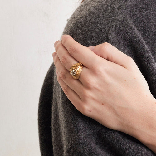 Bague 53 Bague tourbillon diamant or jaune 58 Facettes